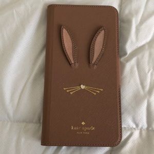 Mauve Kate Spade Leather Snap Case iPhone 7 Plus